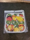 Set Of 2 Unopened Vintage Fruit Potholders Or Hot Pads Apple Pear Retro Kitchen