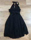 Vintage 90s Y2k Xoxo Halter Dress Size S Black Gown Slip Ruffle Hoco Whimsigoth