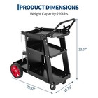 3 Tier Welding Cart For Mig tig Welder  220lbs Weight Capacity W  Swivel Wheels