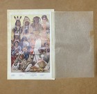 Vintage Native American Tribes Illustration Print Original 1915 Book Page