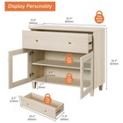 Wamapt Glass Buffet Cabinet With Door And Drawer Storage natural