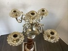 Vintage Dilly Candelabra 4 Arm Gold Tone 13  5 Candle Stick Holder Wood Spiral