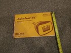 Vintage Wallace s Admiral Tv Receiver Service Guide Diagrams Manual