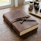Vintage Genuine Leather Journal 5x7 With Wrap Closure     Handmade Travel Diary