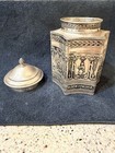 Antique Continental 800 Silver Marriage Box Hexagonal Figural 4x4x6 75