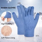 Women Winter Beanie Hat Gloves Scarf Set Knit Warm Neck Warmer Thick Fleece L   