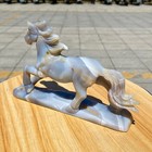 420g Natural Agate Carved Horse Figurine  Exquisite Hand Carved Gemstone Statue