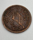 1863 Civil War Token Fuld F-211 400a Flag Of Our Union Jackson Copper Scarce 