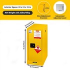 22gal Flammable Storage Cabinet 18    18    35   Fireproof Safety Cabinet Yellow 