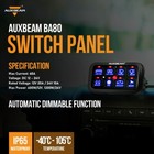 Auxbeam 8 Gang Switch Panel Automatic Dimmable Blue Led On-off Car Truck Atv Suv