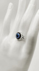 New Silver Tone Blue Evil Eye Women s Fashion Statement Lucky Ring Size 6