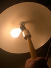 Vintage Mcm 1960s Yellow Plastic  aluminum Mushroom Lamp Mid Century Modern