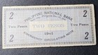 1941 Philippines National Bank  emergency Issue Note  Two Pesos  Iloilo Province