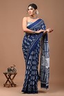 Cotton Saree For Women With Unstitched Blouse Piece  Lightweight Mulmul Sari