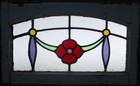 Floral Arch Midsize Old English Leaded Stained Glass Window 23  X 14 