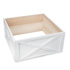 Christmas Tree Collar Box  Natural Wooden Tree Collar  Tree Skirt Small White