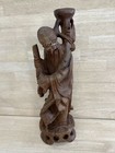 Antique Asian Carved Hardwood Figure Nicely Carved Statue 18  Tall