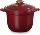 Le Creuset Rice Pot Rhone Red 18cm 2 25qt Cocotte Every Gold Knob Cast Iron