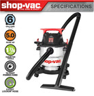 Shop-vac 6 Gallon Wet dry Vacuum  5 0 Peak Hp  Stainless Steel Tank
