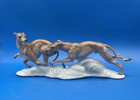 Rosenthal Germany Porcelain Figurine Of Two Greyhound Dogs By Heidenreich