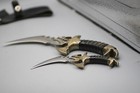 2pc Fantasy Claw Fixed Blade Knife Twin Dagger Set Draco W  Sheath  Stainless Ga