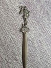 Vtg Brass Desk Letter Opener Renaissance Shakespearean Style 6 5  Mid-centery 