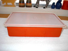 Vintage Tupperware Tuppercraft Organizer W Lid 1421-4 Burnt Orange 4-piece Set