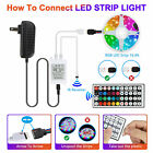 32ft Flexible 3528 Rgb Led Smd Strip Light Remote Fairy Lights Room Tv Party Bar