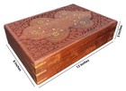 Large Mango Wood Engraved Box With Brass Inlays
