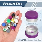 250 Pcs 13mm Aluminum Plastic Vial Top Caps  Purple