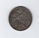 Chile 1927 Silver Coin 2 Pesos 0 5