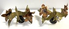 Vintage Mid Century Pair Of Metal Sculpture Candleholders