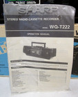 Vintage Nos Sharp Wq-t222 Twincam Stereo Radio Cassette Recorder Open Box