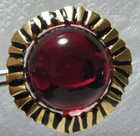 Vtg Button Statement Large Cabochon Metal W Domed Purple Glass Metal Shank 1 3 4
