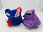 Puffkins By Swibco Lot Of 2 -    violet     Bear And    stars    Red Blue Elephant Nwt