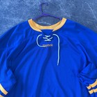 Vintage Hockey Goalie Jersey Mens Blue Buffalo Sabres 90s Blank Tie Front