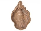French Art Nouveau Bronze Vide-poche Maiden Flowing Hair Pin Tray Antique 1900
