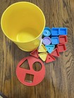 1977 Fisher Price Baby s First Blocks Shape Sorter Bucket With 13 Shapes Vintage