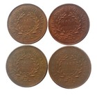 Liberty Cap Half Cent 1794 1795 1796 1797 Copper    4 Pieces   