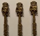 Vtg The Brass Monkey Swizzle Sticks Drink Stirrer Lot Of  3 Heublein Cocktails