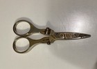 Vintage Toledo Spain Folding Scissors Gold Enamel Inlay Embroidery Sewing