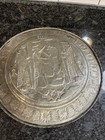 Vintage Persian Pewter And Copper Tray With Etched Men Design 15   