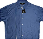 Tiger Woods Mens Polo Shirt Blue Short Collared Golf Casual Large Pga Tour Club 