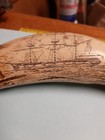 Faux Scrimshaw Whale Tooth With Commander Perry And Ship Laurence 6 