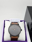 Movado Bold Men   s Black Dial Brown Leather Strap Watch - 3600489   795 Msrp 