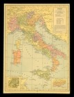 Vintage Map Of Italy Wall Art Original Atlas Milano Roma Vatican 1930s