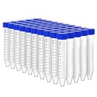 50x 15ml Plastic Centrifuge Test Tube Vial Container Self Standing Screw Cap New