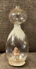 Vintage Ornament Mid Century Blown Glass Diorama Christmas Angel  Handmade 