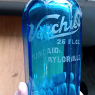 Kincaid Taylorville ill Vecchies 26 Oz Pretty Blue Paneled Seltzer Bottle W top