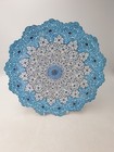 Minakari Islamic Persian Enamel On Copper Plate Dish Handpainted Blue White Flor